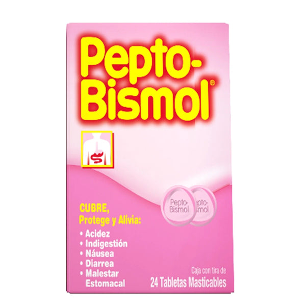 Pepto Bismol Tabletas Masticables Caja 24 Tabs