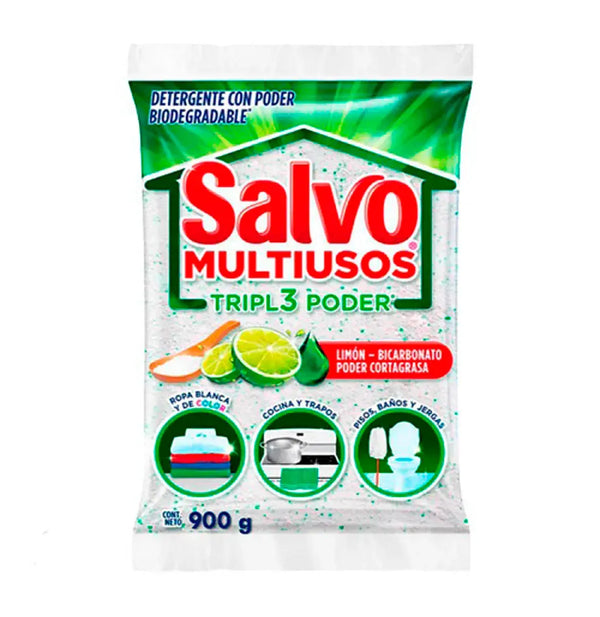 Detergente en Polvo Salvo Multiusos Tripl3 Poder 900 gr.