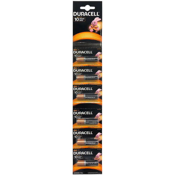 Tira de Pilas Alcalinas Duracell AA 6 pzas