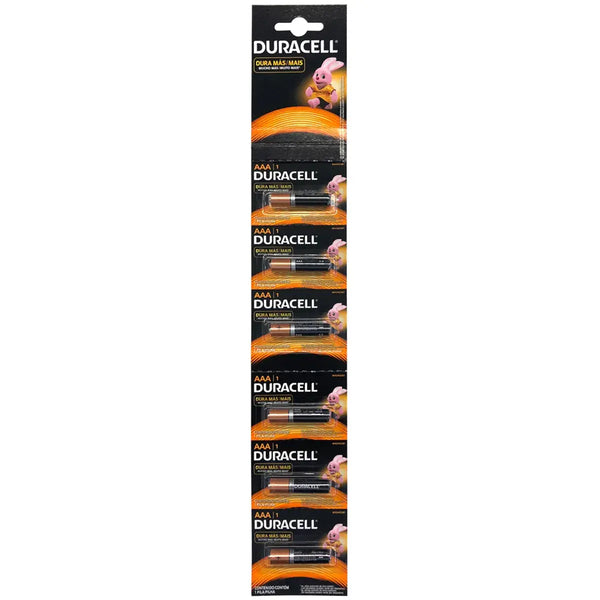 Tira de Pilas Alcalinas Duracell AAA 6 pzas