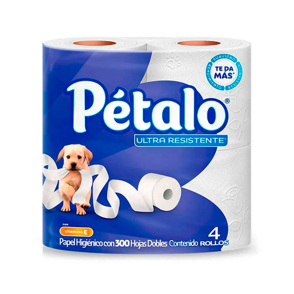 Pétalo Papel higiénico Ultra Resistente 4 Rollos con 300 Hojas c/u