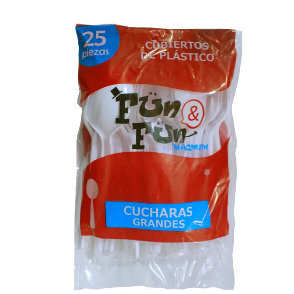 Cuchara desechable grande Fun & Fun Bolsa 25 Pzas