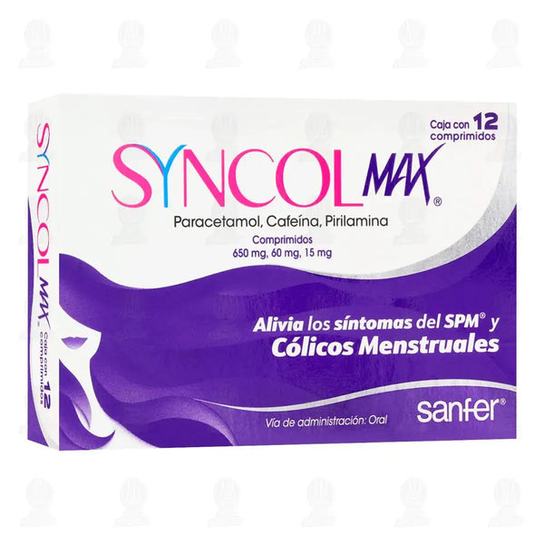 Syncol Max Caja con 12 tabletas 650 mg