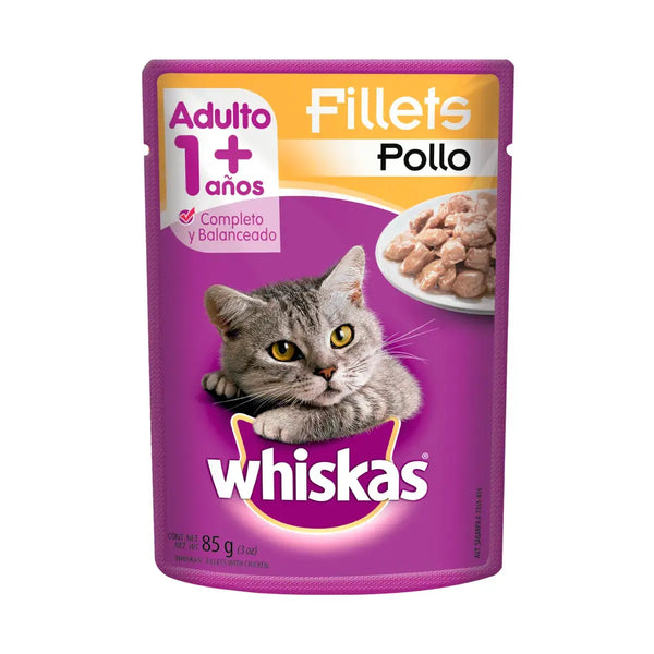 Sobre Alimento Húmedo Whiskas para Gato Filetes de Pollo 85 gr