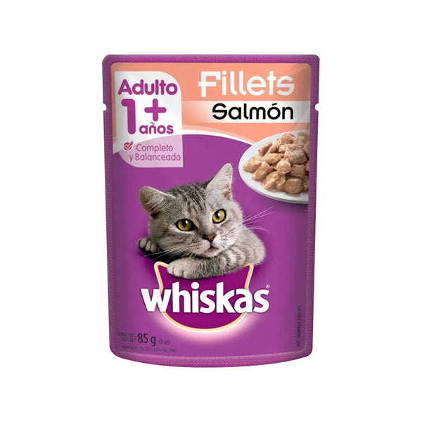 Sobre Alimento Húmedo Whiskas para Gato Filetes de Salmón 85 gr