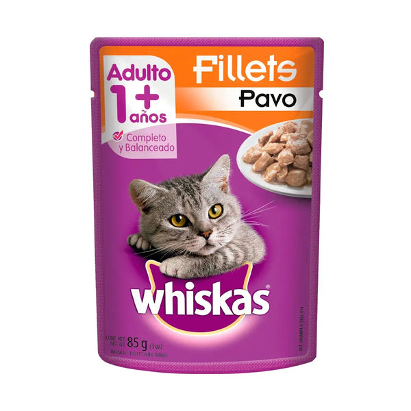 Sobre Alimento Húmedo Whiskas para Gato Filetes de Pavo 85 gr