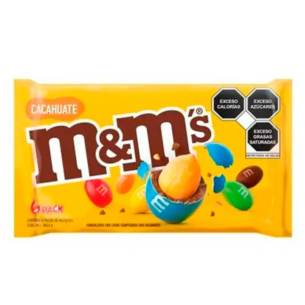 Chocolate Con Leche M&M's Con Cacahuate Pack Con 6 Piezas