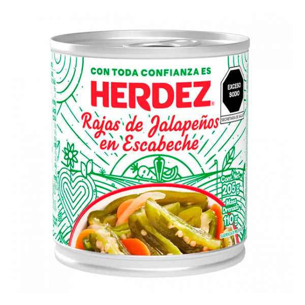 Chiles Jalapeños En Rajas en Lata Herdez 205 gr