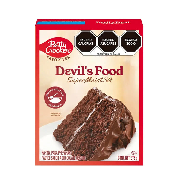 Harina para pastel Betty Crocker sabor chocolate oscuro 375 g