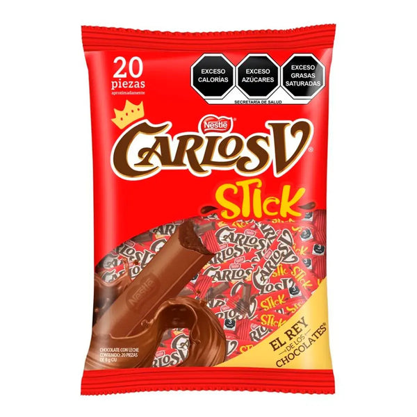 Bolsa de Chocolate Carlos V Stick Nestlé 20 pzas