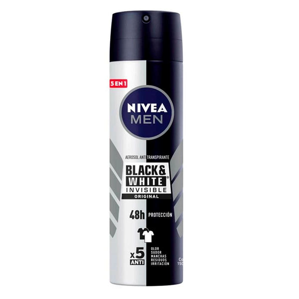 Antitranspirante NIVEA MEN invisible black & white spray 150 ml