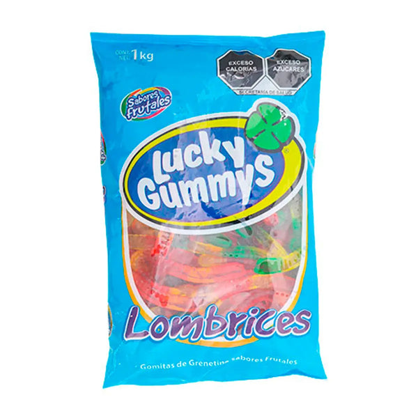 Bolsa de Gomitas  lombrices Lucky Gummys 1 KG