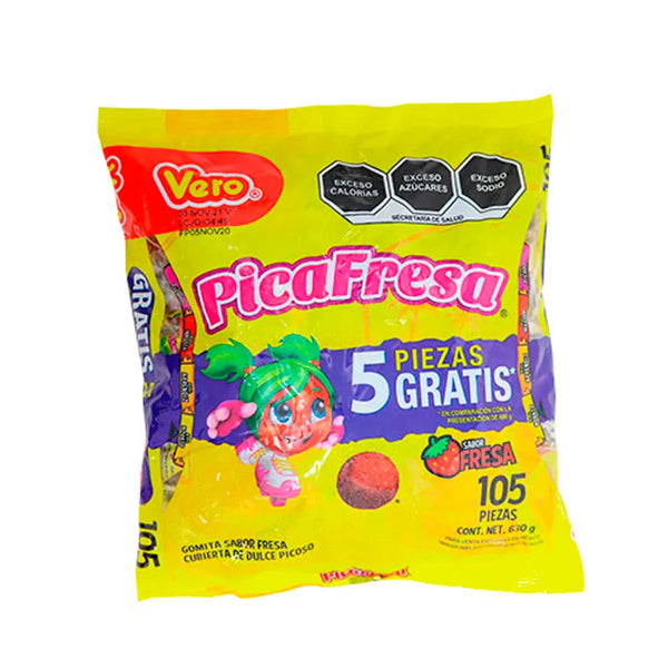 Bolsa de Gomitas Enchiladas Pica Fresa Vero 100 Pzas