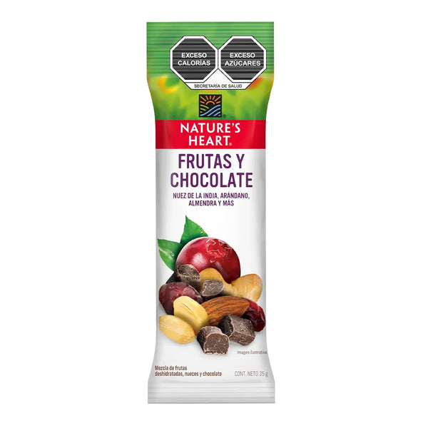 Mix de frutas Deshidratadas, Nueces y Chocolate  Natures Heart 35 gr.